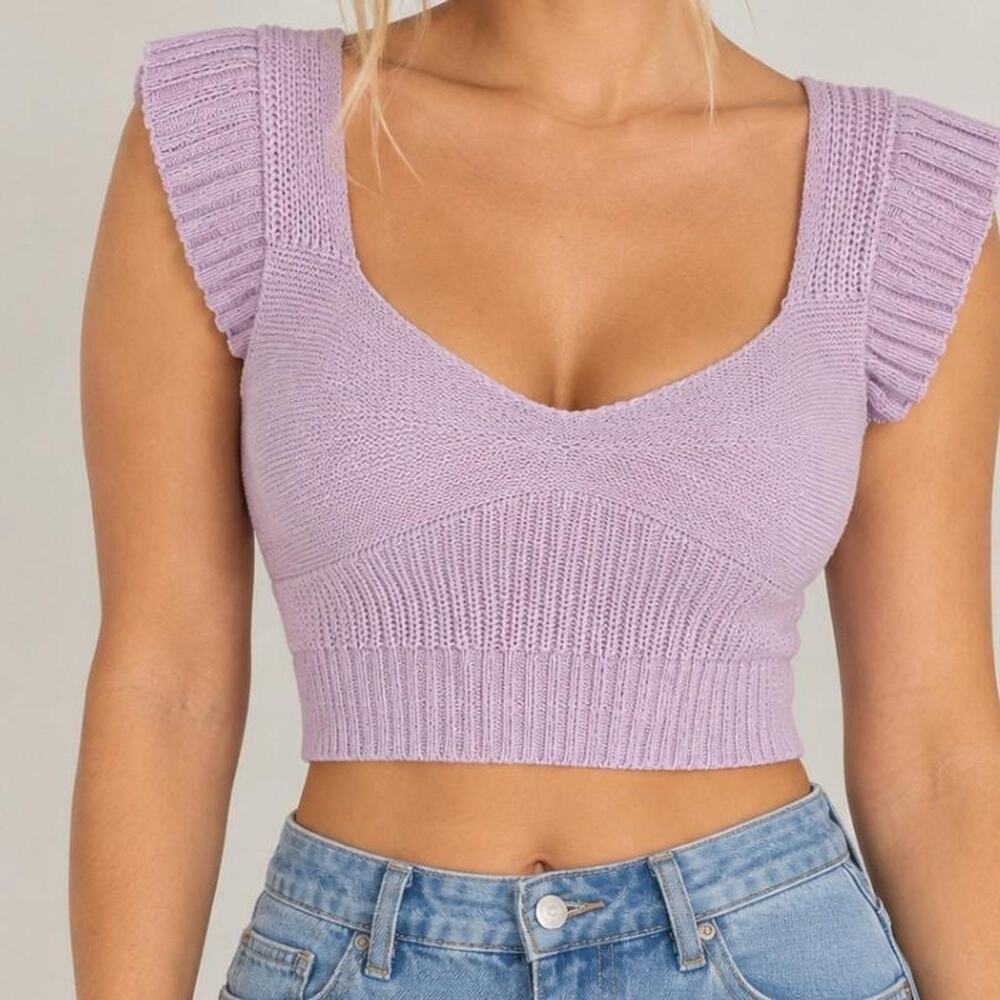 Vestique Lavender Knit Crop Top 💜